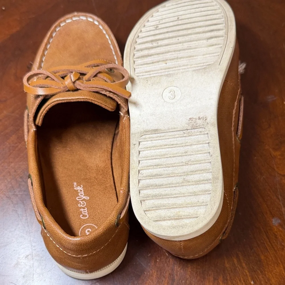 Cat &‎ Jack Tan Leather Boat Shoes